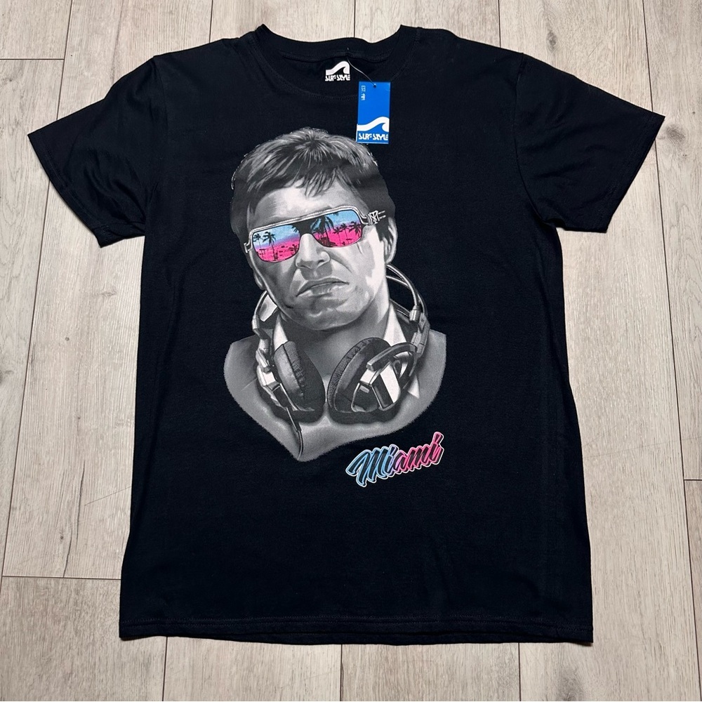 Scarface black Miami Graphic T-Shirt